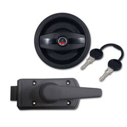 Complete black Europa lock with left handle