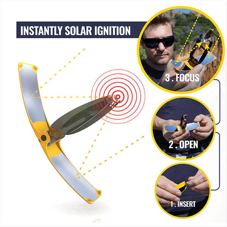 SUNCASE GEAR Zapalniczka słoneczna Solar Lighter żółta 12 g z etui na BIC mini - kemping i survival