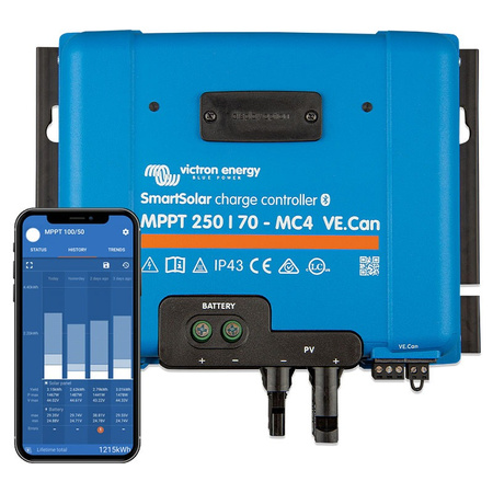 Victron SmartSolar MPPT 250/70-MC4 VE.Can regulator solarny 70 A, 12/24/48 V, Bluetooth