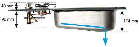 Kuchenka i zlewozmywak Vanstream - 1-palnikowy z bezpiecznym szkłem