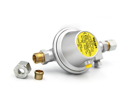 Reduktor ciśnienia gazu 30 mbar 8mm na 8mm z PRV GOK