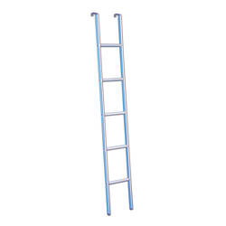 Protek 5-step bunk ladder - anodised aluminium, 158 x 27 cm, with long hook