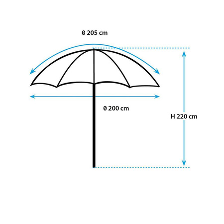 Biało niebieski solidny parasol plażowy Brunner