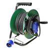 Neoprene CEE Schuko camping extension cable 25m with crank, IP44