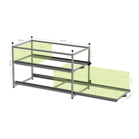 Remectro system szuflad z półkami 49x70x93cm