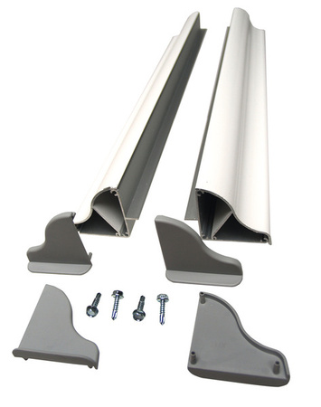 Zestaw aluminiowych spoilerów montażowych do paneli słonecznych - szerokość do 550 mm - biały