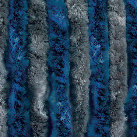 Grey/blue chenille curtain - 90 x 200 cm
