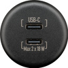 Wentronic Podwójna ładowarka USB-C 2 x 18 W 12/24 V czarna do ramek Berker i Inprojal - kamper