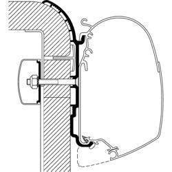 Adapter do montażu markiz 3,5 m  marki Thule do kamperów i przyczep Bürstner