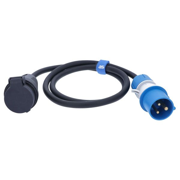 Adapter CEE-SEV AS Schwabe 1,5m IP55 Szwajcaria gumowy outdoor