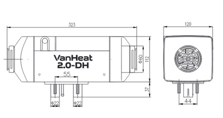 Ogrzewanie postojowe Carbest VanHeat 2.0-DH na olej napędowy - 2 kW