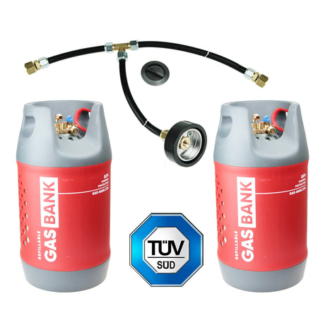 Zestaw 2x GasBank MULTI 11KG (24L) z tankowaniem DISH M10