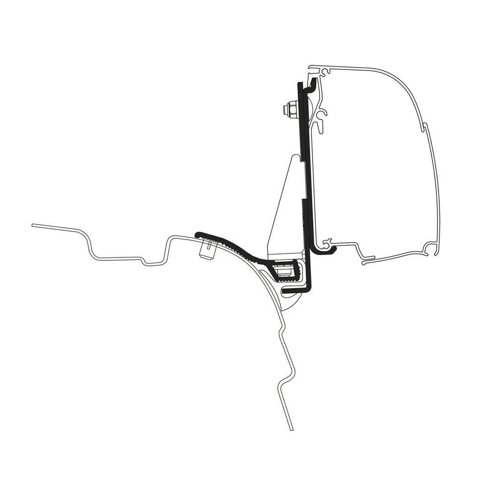 Adapter VW T5 / T6 z krótkim rozstawem osi i szyną Reimo Multi Rail do Thule 4200