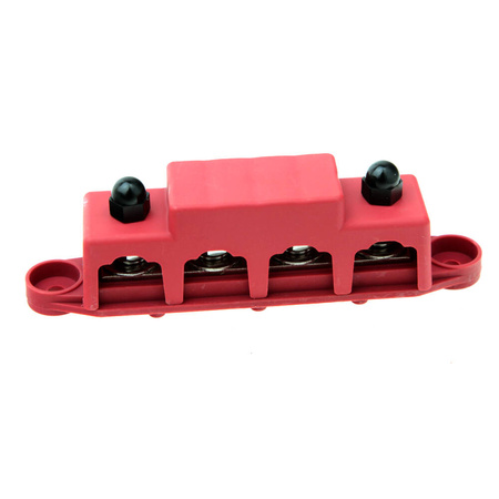 Busbar szyna zbiorcza M8 250A czerwona 4P z pokrywą