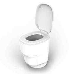 Clesana C1 waterless sealing toilet with round base - seals waste in film bags, 12 V, for motorhomes and caravans