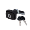 1036 push lock for motorhome and caravan service hatches - black, rectangular, with Zadi cylinder and keys, 40 mm hole spacing