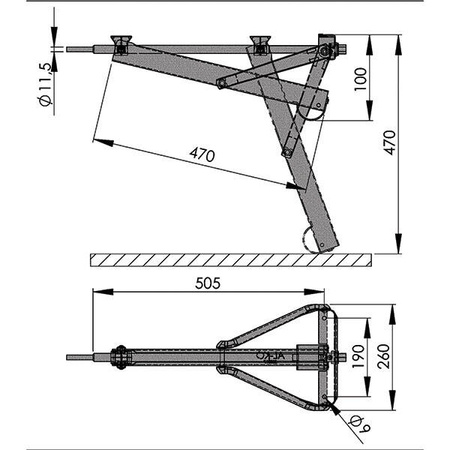 Support foot 800 kg short