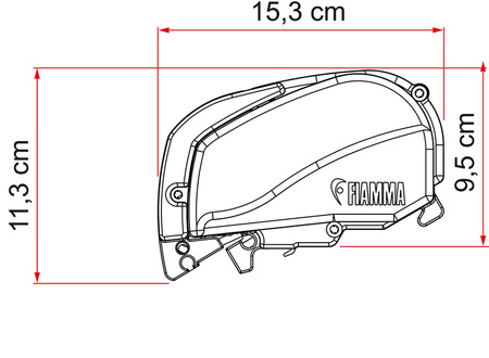 Markiza dachowa F80S - Długość: 400 cm - Kolor tkaniny: Royal Grey - Obudowa: Polar White