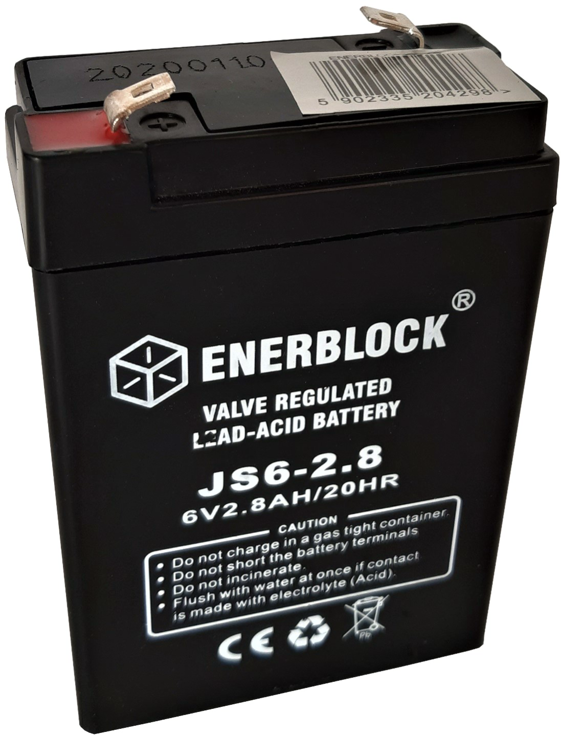 Akumulator kwasowo-ołowiowy ENERBLOCK AGM 6V, 2.8AH Seria JS