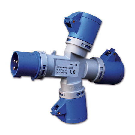 3-way multiplier IP44 16 A CEE