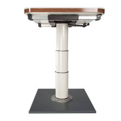 Rama stołu z pojedynczym słupkiem i mechanizmem obracania i przesuwania