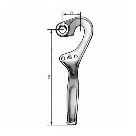 Dźwignia lewa, 182 mm, do zamknięcia dźwigniowego