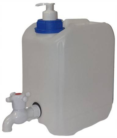 Umywalka plenerowa kanister 5 l z kranem i dozownikiem mydła - HDPE