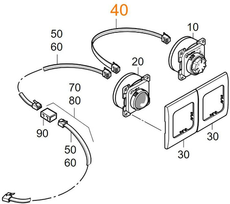 Control panel with connection cable for Combi