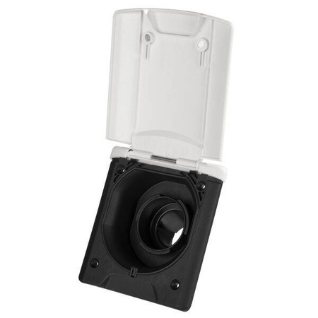 FAWO Wlew wody na ścianę boczną biały z pokrywą na zawiasach, wąż ø 40 mm - kamper i przyczepa