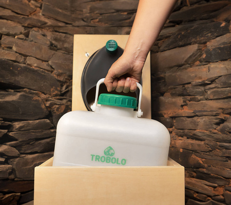TROBOLO TeraBlœm Plus - drewniana toaleta kompostująca XL z separacją moczu, zestaw do montażu, 22 l