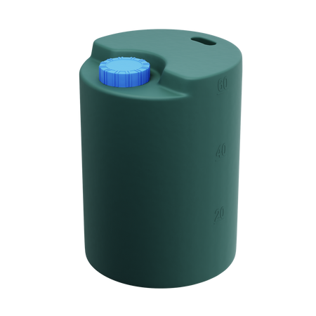 Cylindryczny pionowy pojemnik 60 l UHPLAST zielony