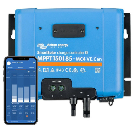 Victron SmartSolar MPPT 150/85-MC4 VE.Can regulator solarny 85 A, 12/24/48 V, Bluetooth