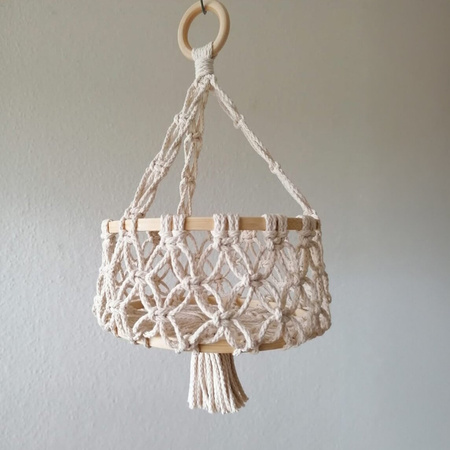 Knotenliebe kosz makrama Camper 40cm beżowy