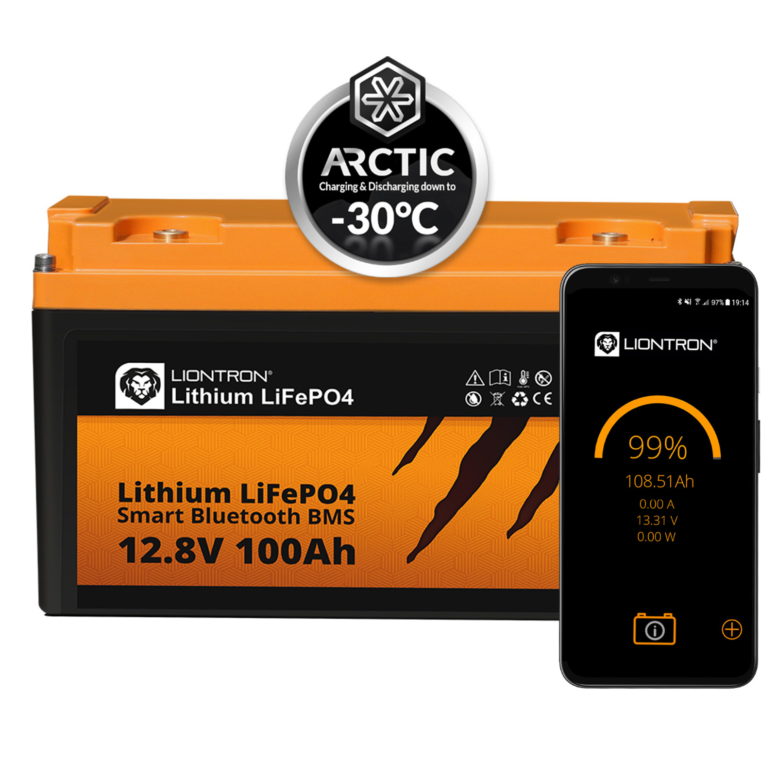 Akumulator LIONTRON LiFePO4 12.8V 100Ah LX Smart z Bluetooth Arctic