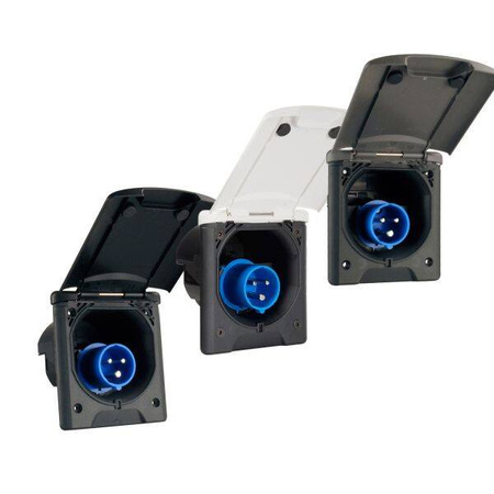 Gniazdo CEE z klapką do zasilania zewnętrznego 230V antracyt