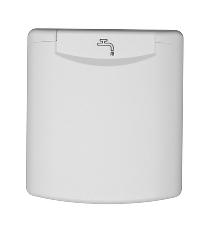 ABL city water connection with pressure reducer and magnetic flap, white 130 x 145 mm - motorhome and caravan
