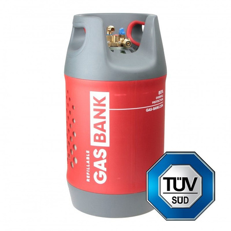 GasBank MULTI 11kg Light Composite Caravan Bottle Multivalve included