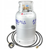 Butla gazowa LPG Alugas TravelMate 27,2 l (11 kg) z zewnętrznym przyłączem napełniania DISH M10 i wężem 1,5 m - zestaw do kampera