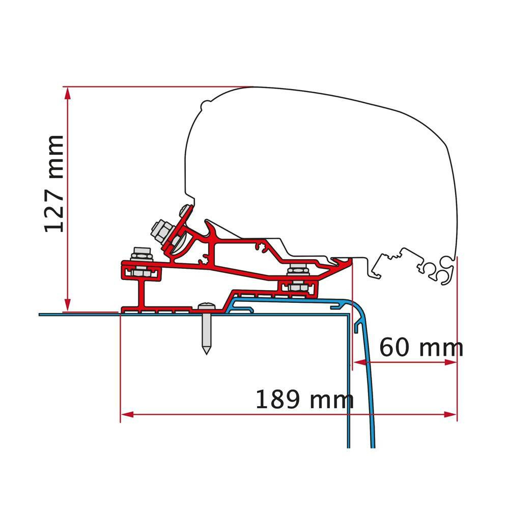 Adapter do montażu markiz F80 marki Fiamma 425 cm do pojazdów Rapido