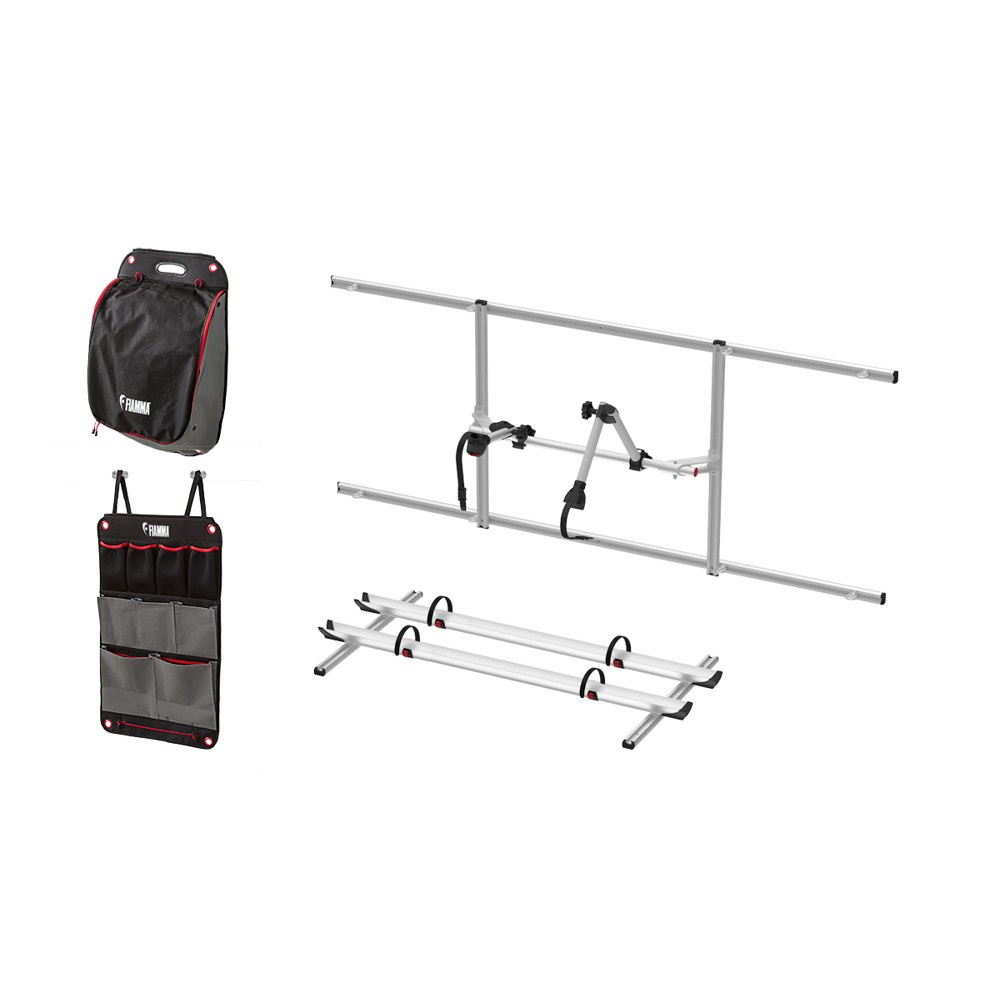 Fiamma Garage Pack Plus - frame, rails and 2 Organizer line organizers