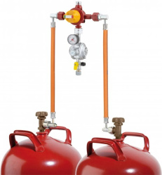 Instalacja 2-butlowa KLF x RVS10 AUV UEDS 1,5 kg/h 50 mbar z red. i man.