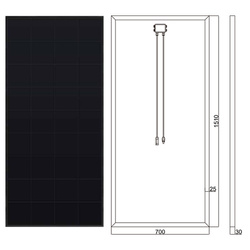 Carbon Zorro Panel solarny BC 220 W 18 V monokrystaliczny 1510 x 700 x 30 mm - kamper i przyczepa