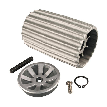 Kpl. rolek z pokrywą, pierścieniem zabezpieczającym i kluczem piórowym