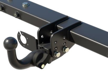 Adjustable towbar for campers with a horizontally detachable ball (horizontal automatic with key)