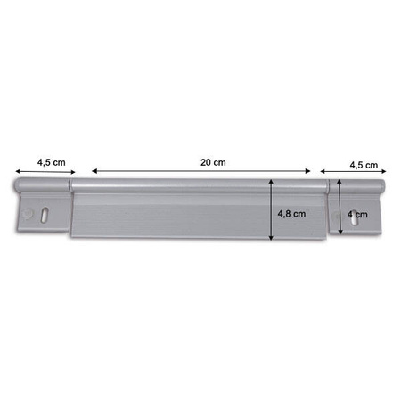 Anodised aluminium hinge 290 mm 2 holes