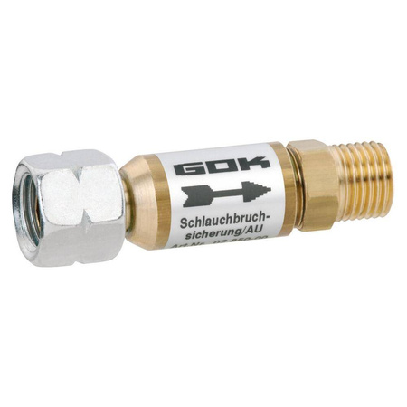 Bezpiecznik do pęknięcia węża SBS 30 mbar 1,5 kg/h 1/4 LH-UM x 1/4 LH-KN