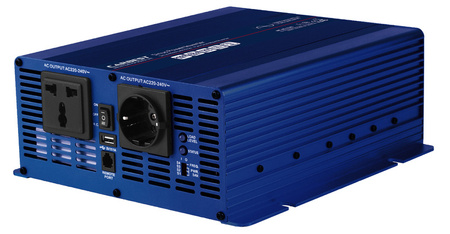 Falownik sinusoidalny 12V 230V 2100W zdalne sterowanie USB