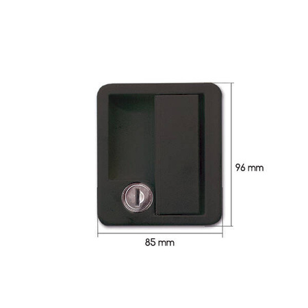 Lock 1070 black with key and cylinder
