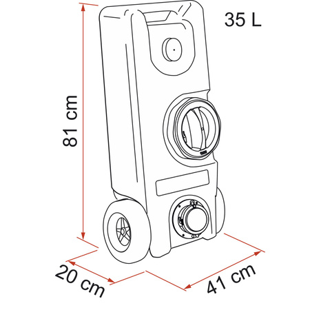 Fiamma Zbiornik na wodę przenośny 40L z uchwytem i kółkami