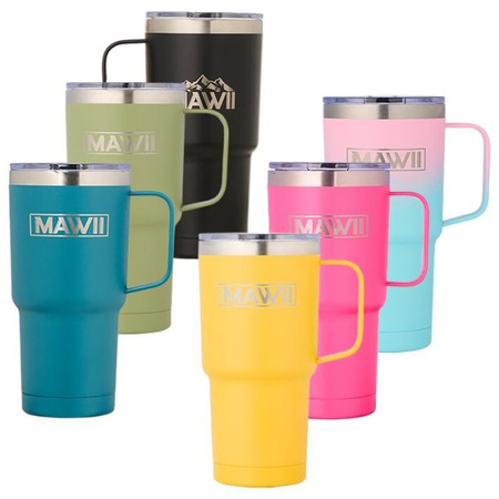 Stainless Steel Mug with Handle, 600 ml, teal